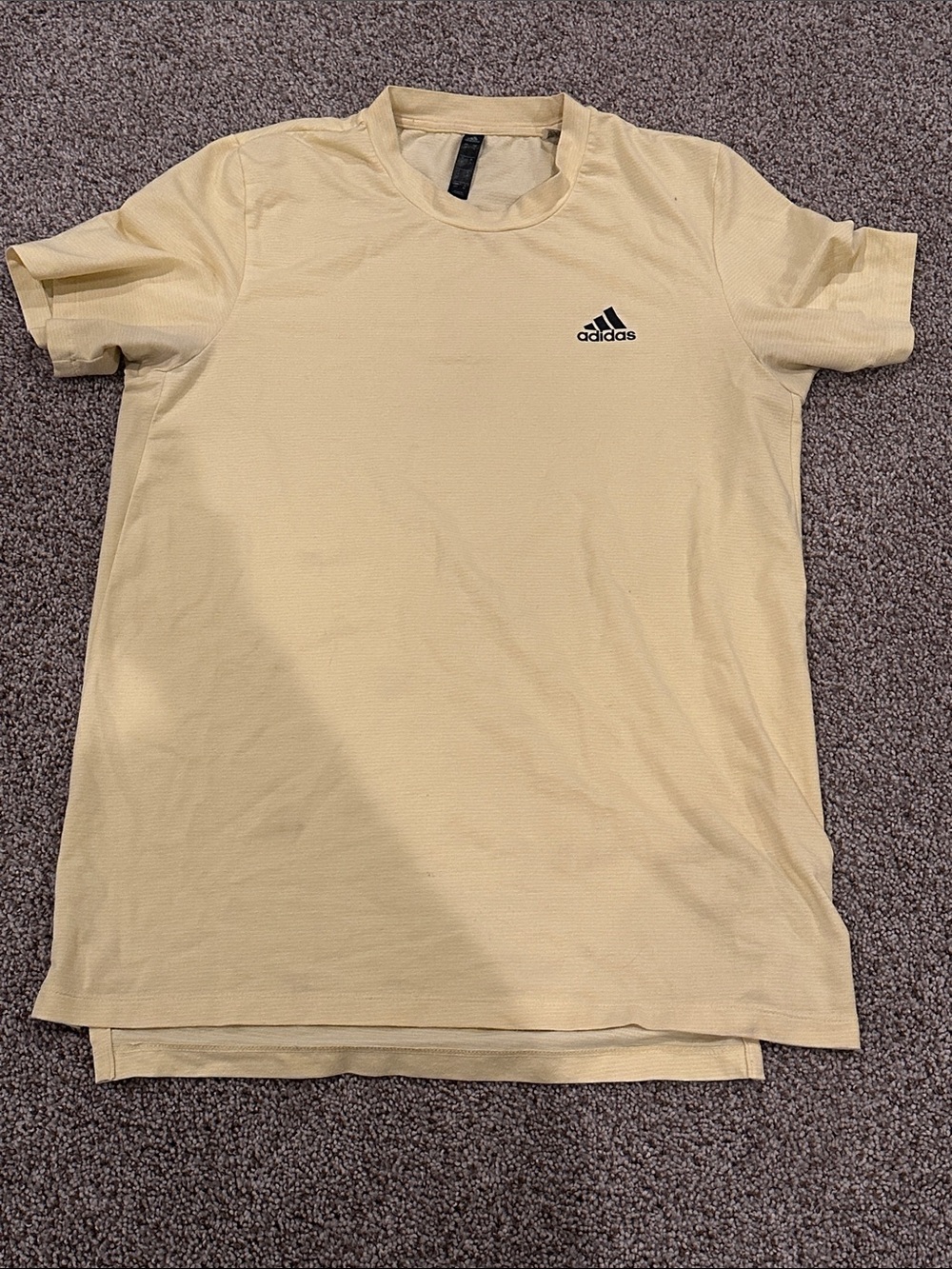 adidas Pale Yellow Short Sleeve Athletic Tee